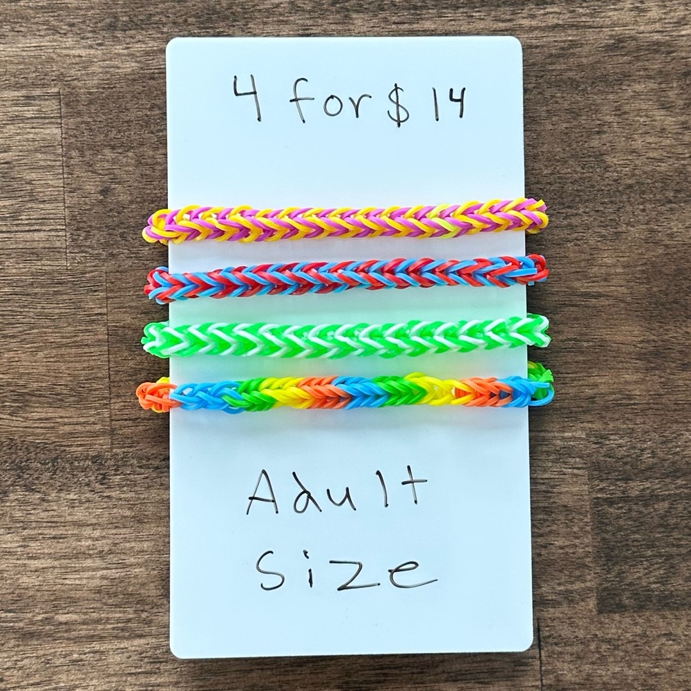 Rubber band bracelets - designed and made by my kids - bracelet sets/bundles